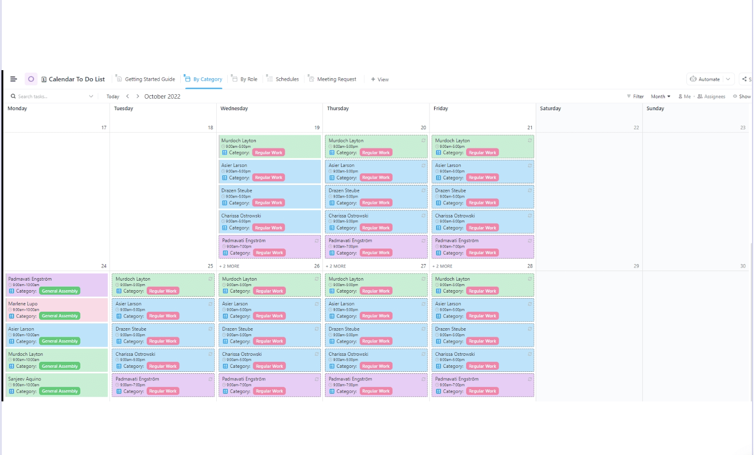 ClickUp Calendar To-Do List Template