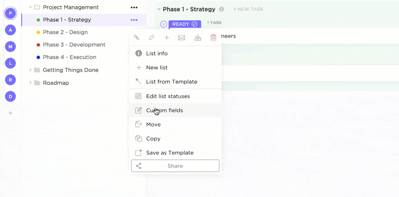 ClickUp Custom Fields: sipoc