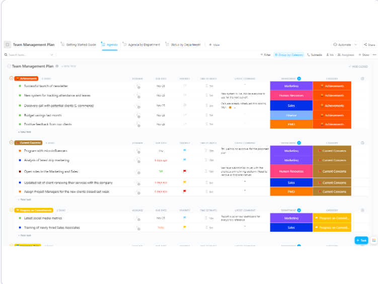 ClickUp Team Management Template