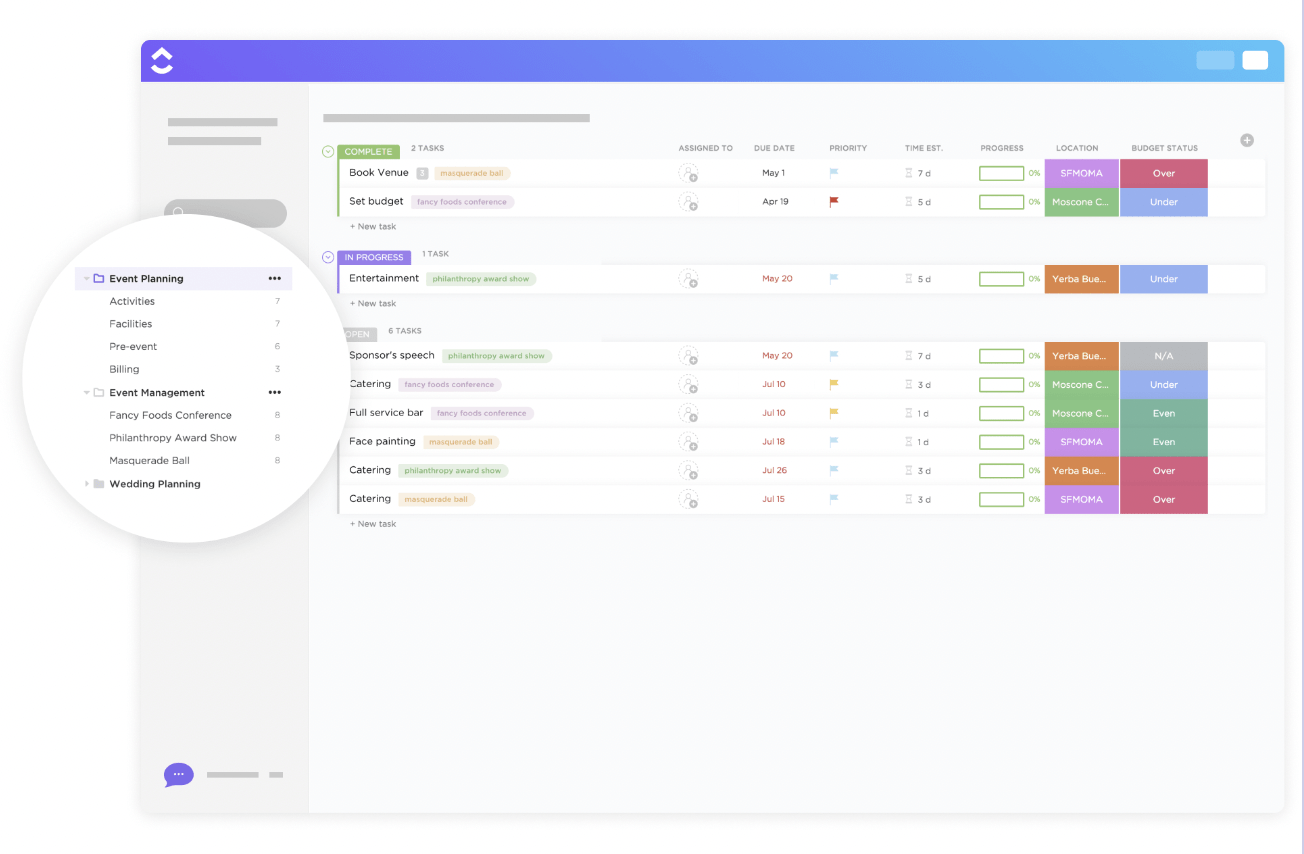 ClickUp Event Planning Template