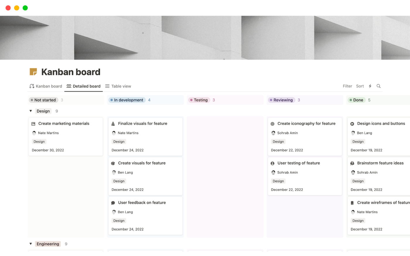 Notion: Kanban tool