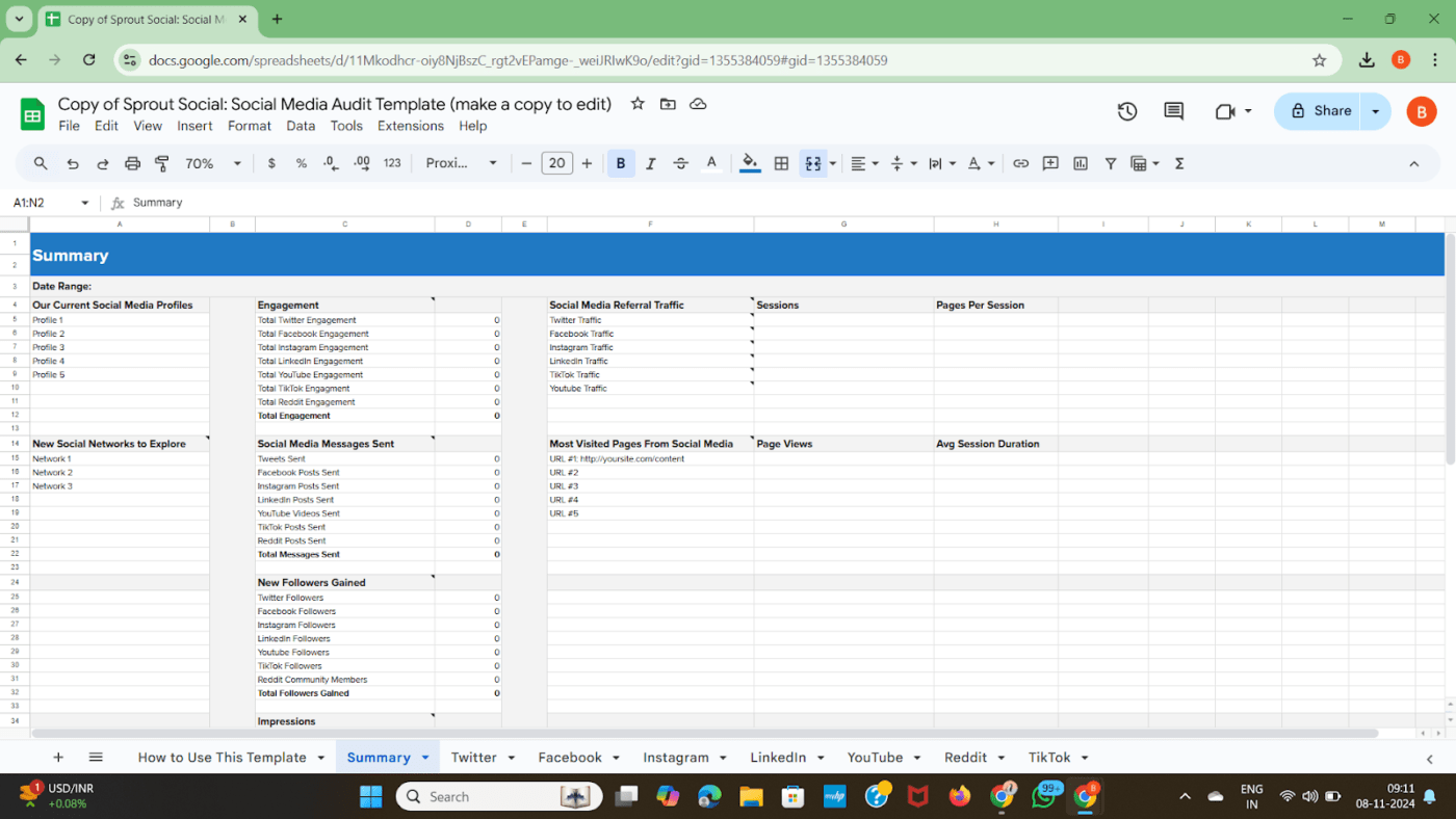 Social Media Audit Template : social media audit template