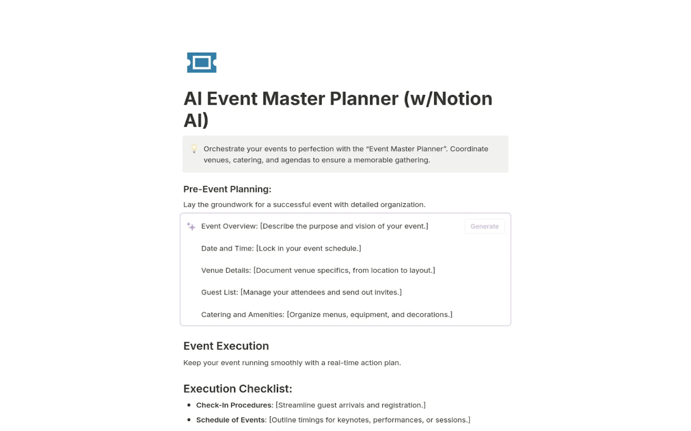 AI Event Master Planner  