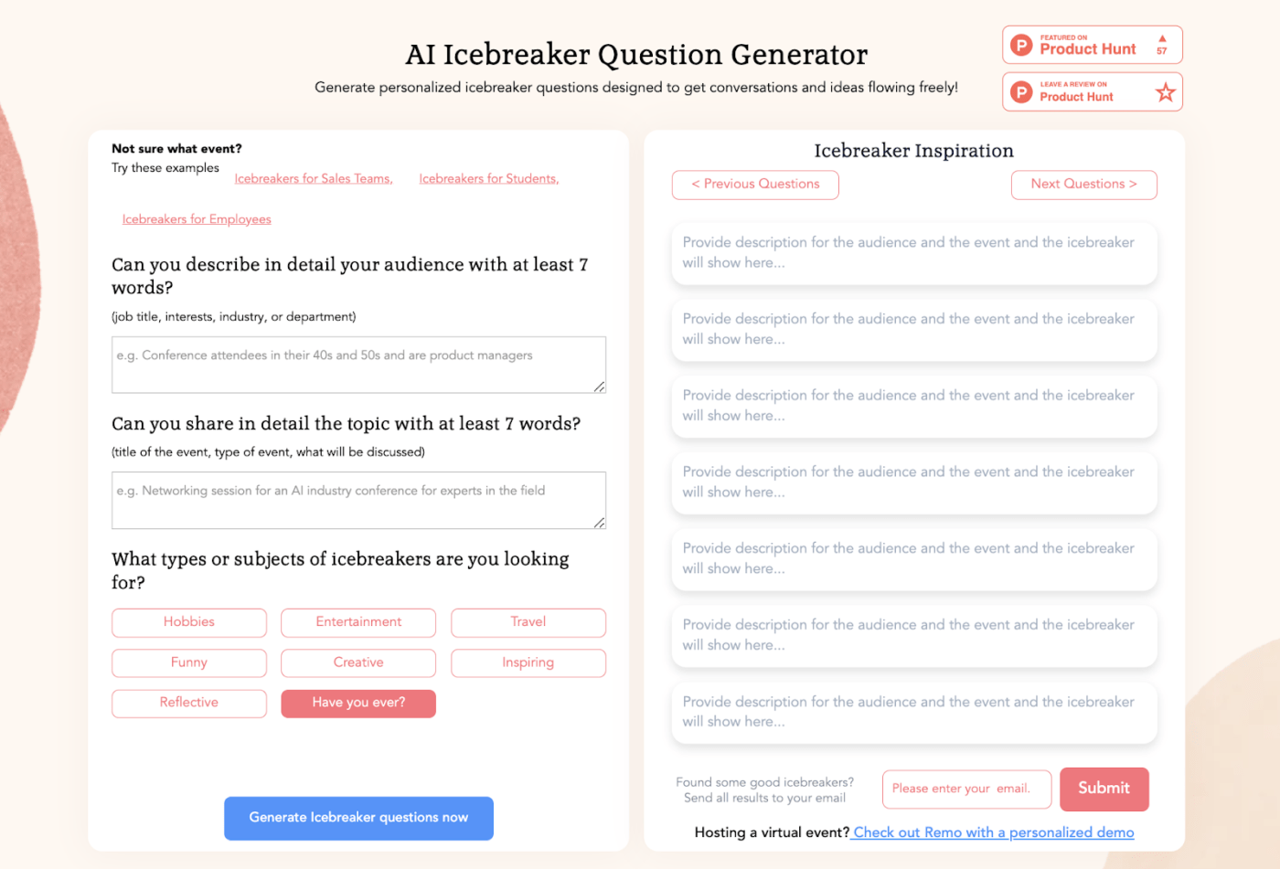 AI Icebreaker Question Generator Template 