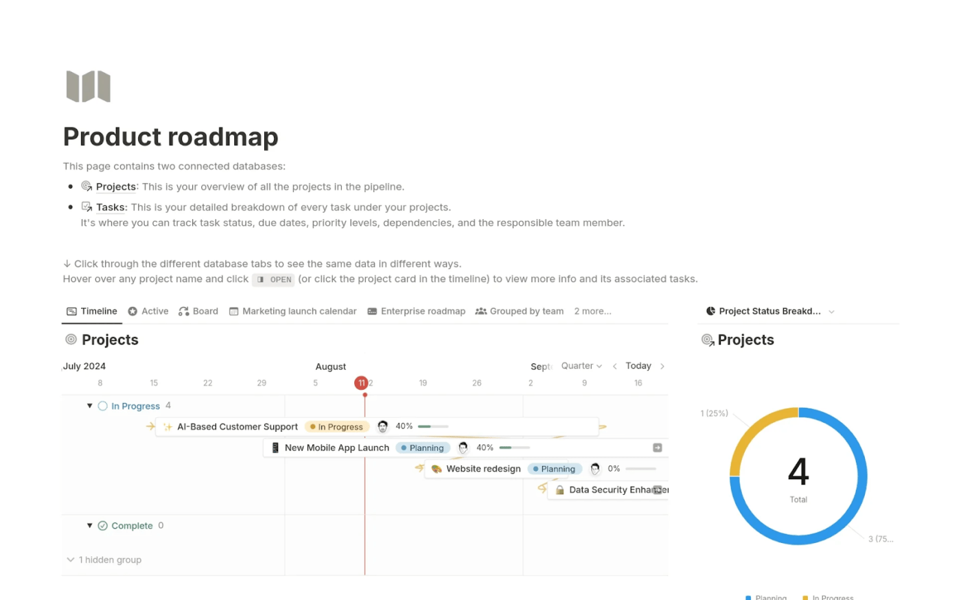 Product Roadmap Template