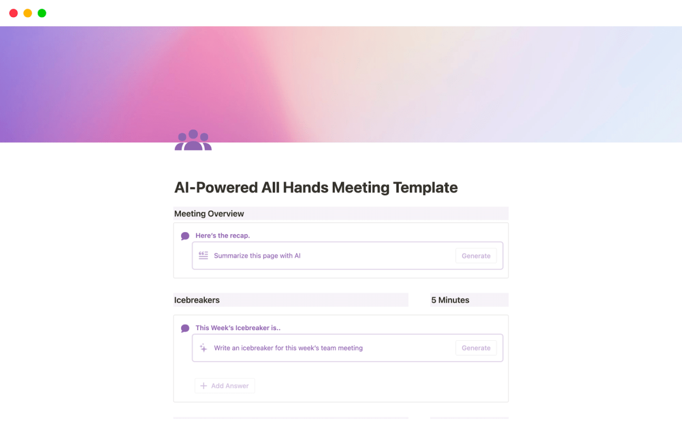 AI Powered All Hands Meeting Template