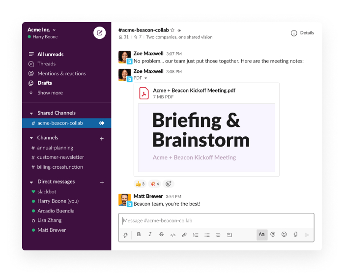 File sharing and storage: Slack vs Whatsapp