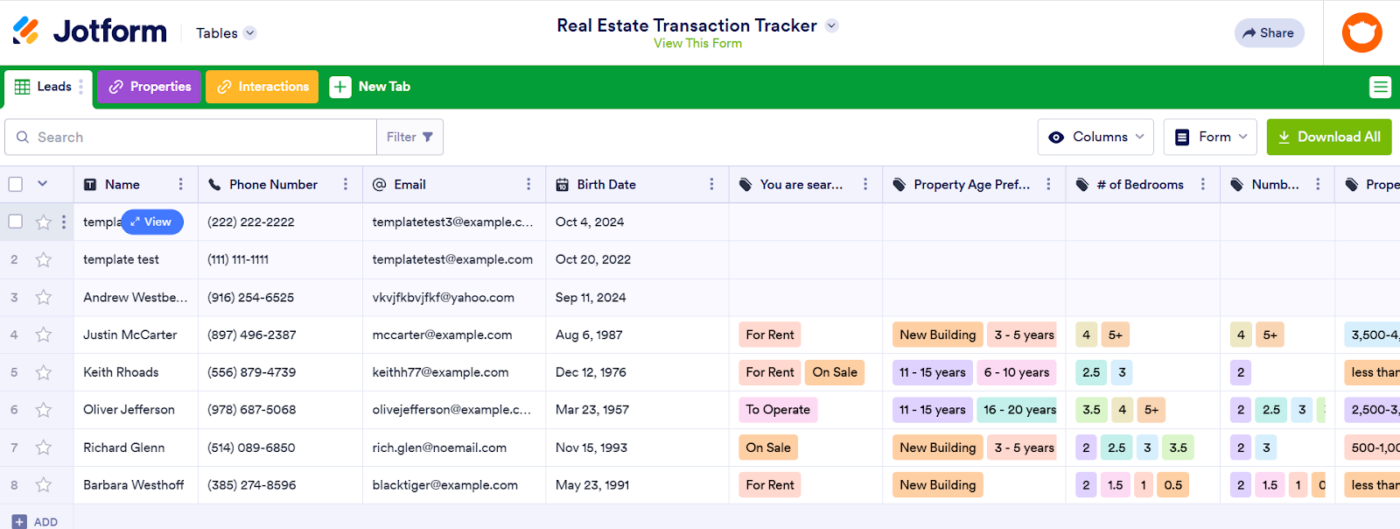 Real Estate Transaction Tracker