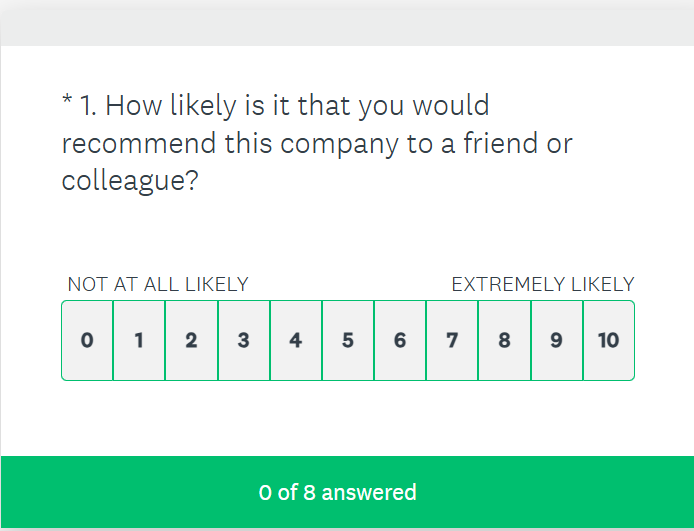 Net Promoter Score (NPS) Template: survey monkey templates