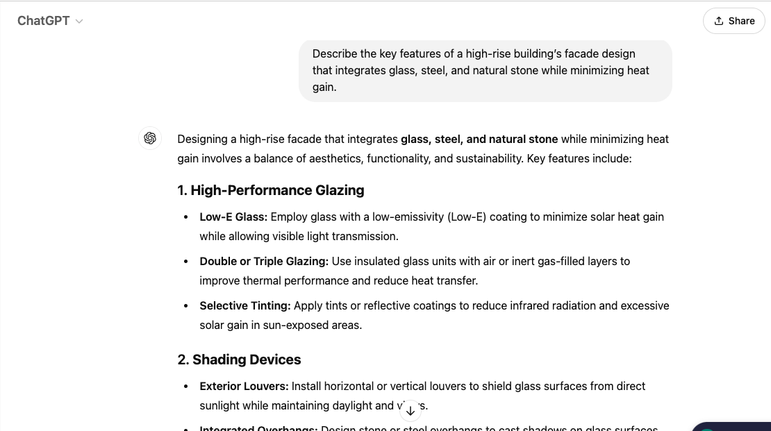 Rendering and visualization: chatgpt for architecture