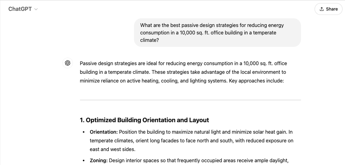 Energy analysis: chatgpt for architecture