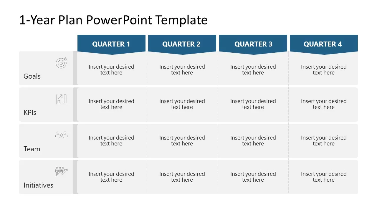 PowerPoint 1-Year Plan Template: annual planning template