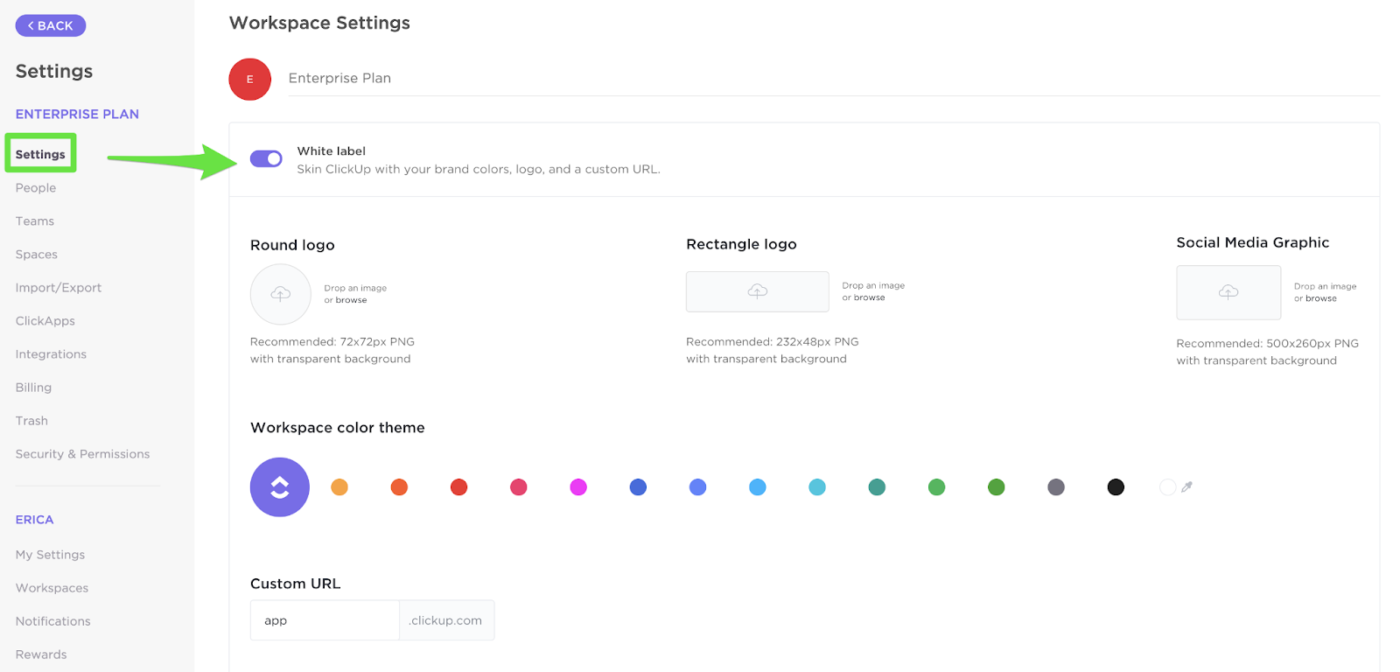 ClickUp's White-Labeling