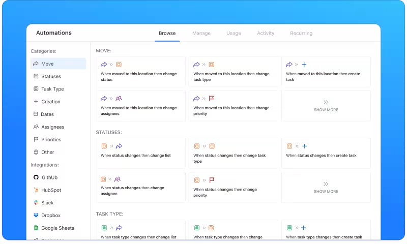 Eliminate repetitive manual tasks with ClickUp Automations