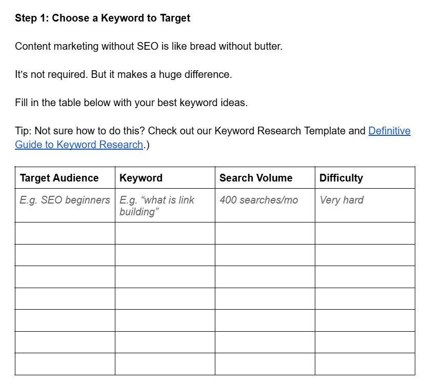 Content Marketing Plan Template: marketing plan template google docs