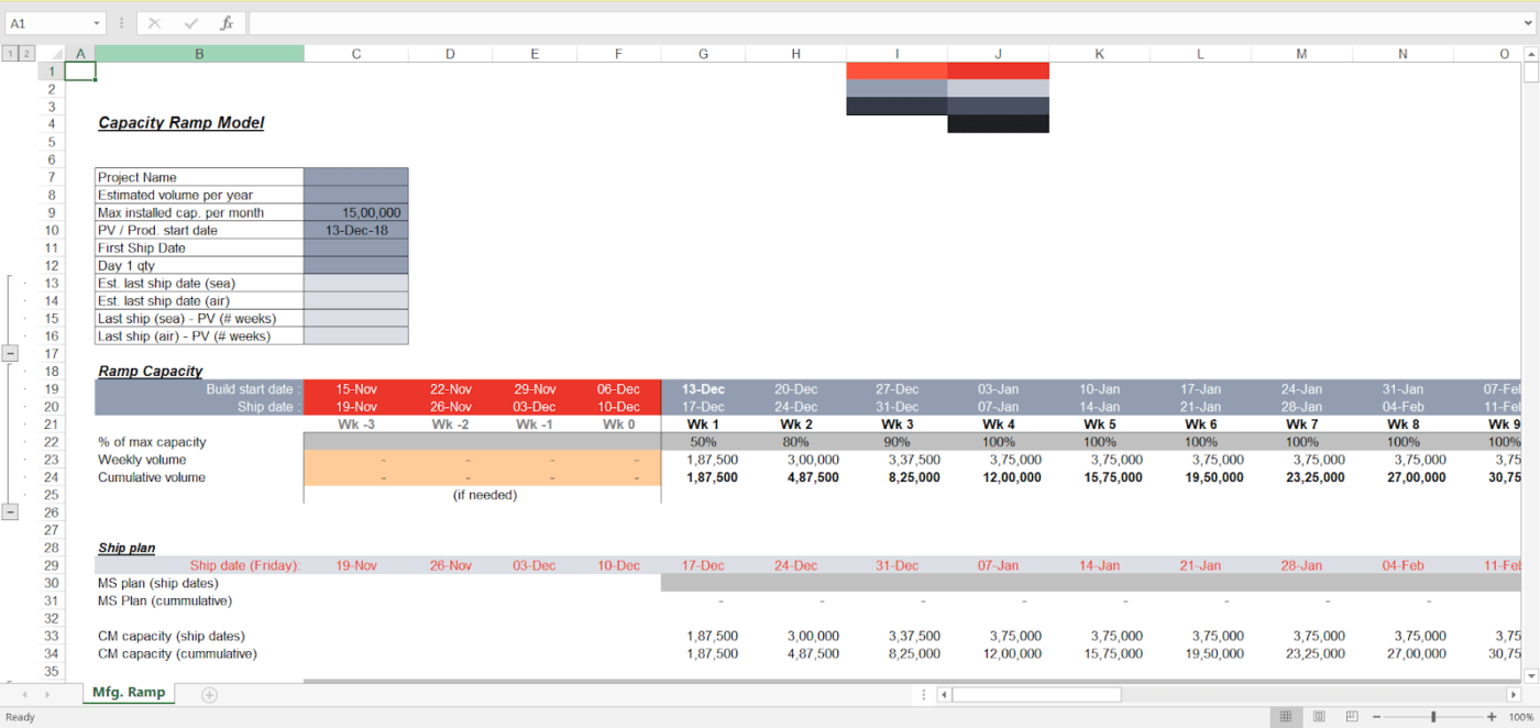 Production Planning Template: production tracking excel template