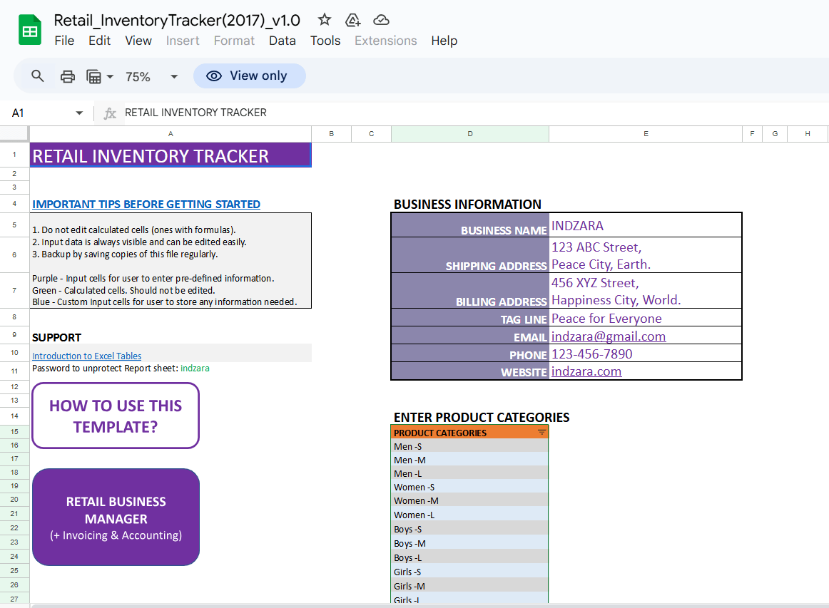 Retail Inventory Tracker Template: production tracking excel template