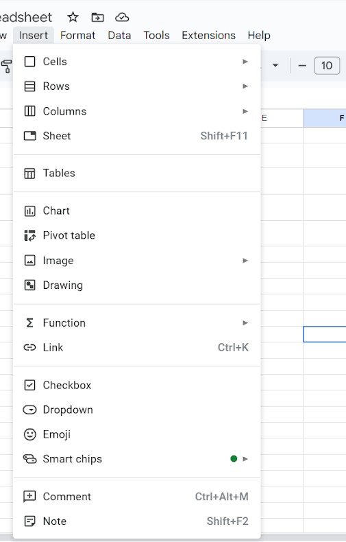 How to insert a checkbox in Google Sheets