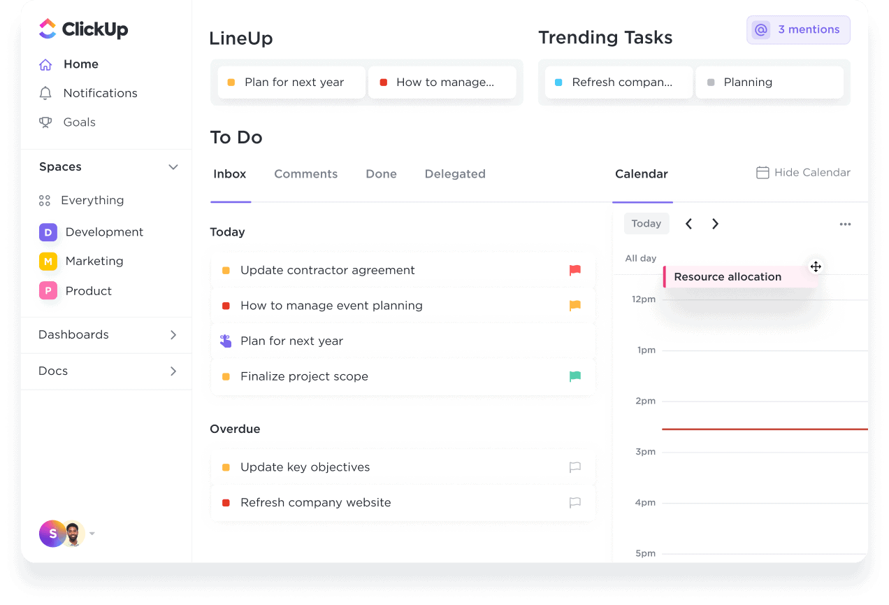 ClickUp Online To-do List feature