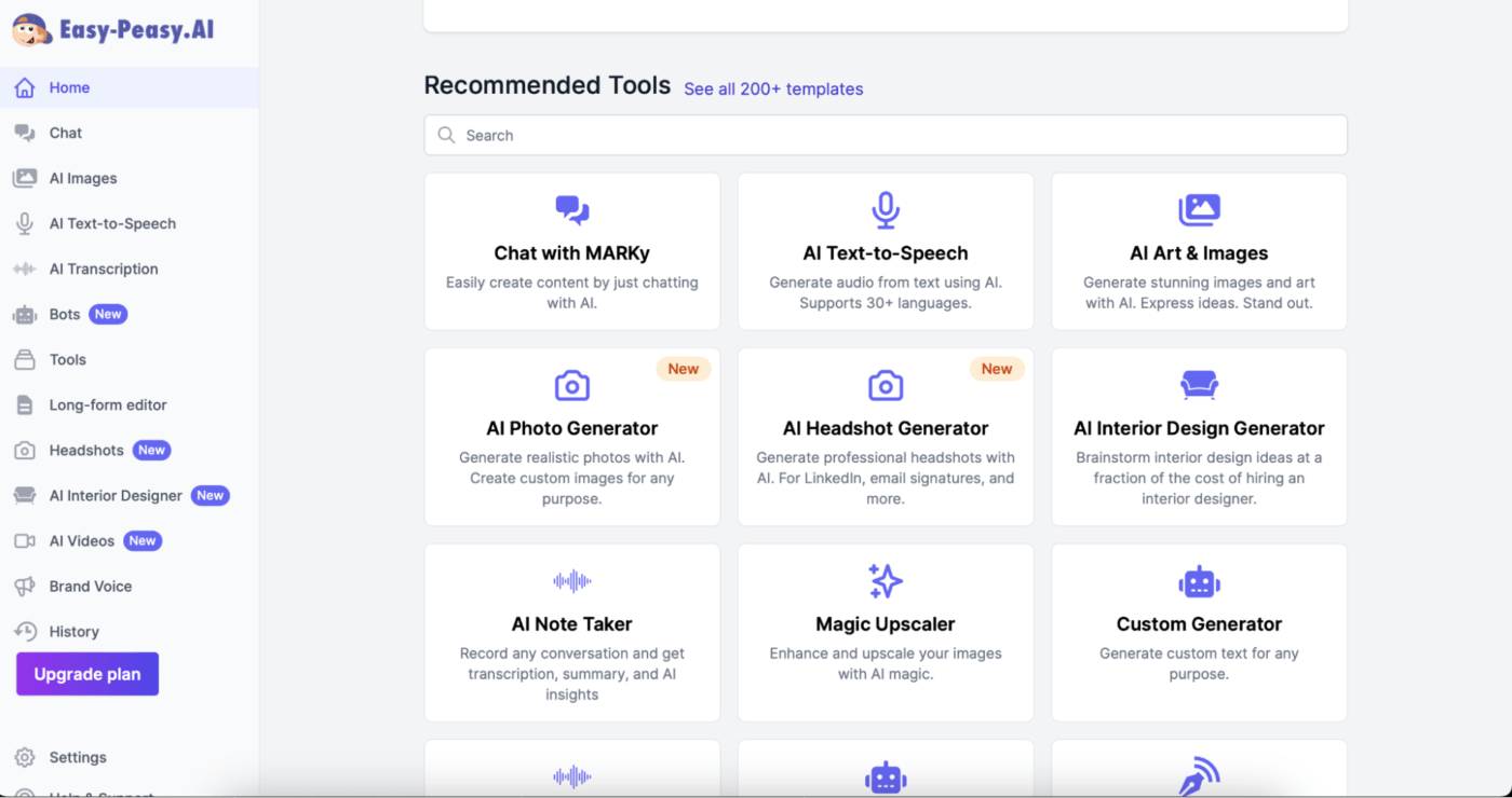 Easy-Peasy.AI AI case study generator