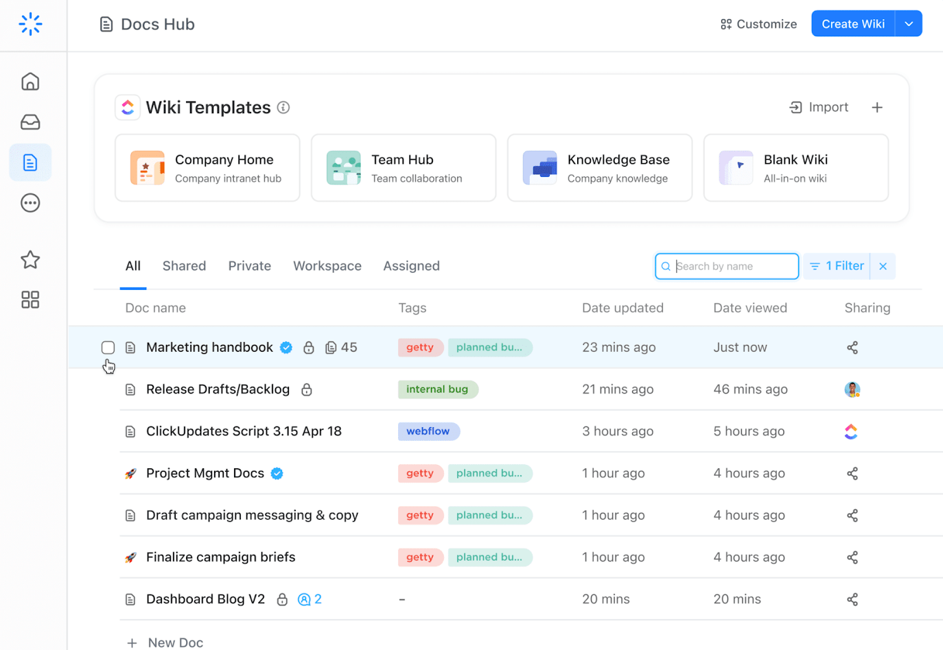 ClickUp Docs Hub