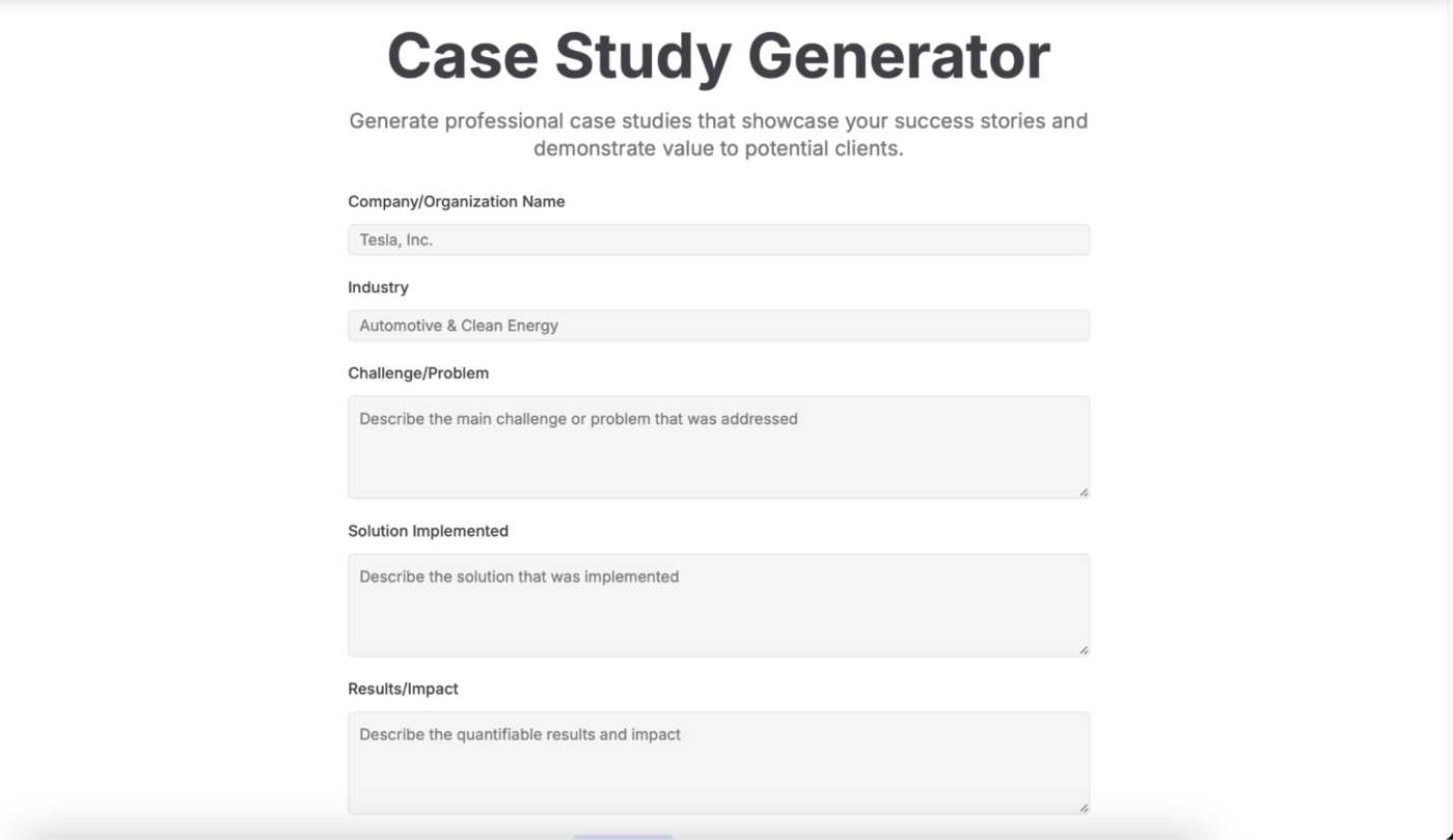 Galaxy AI is an  ai case study generator