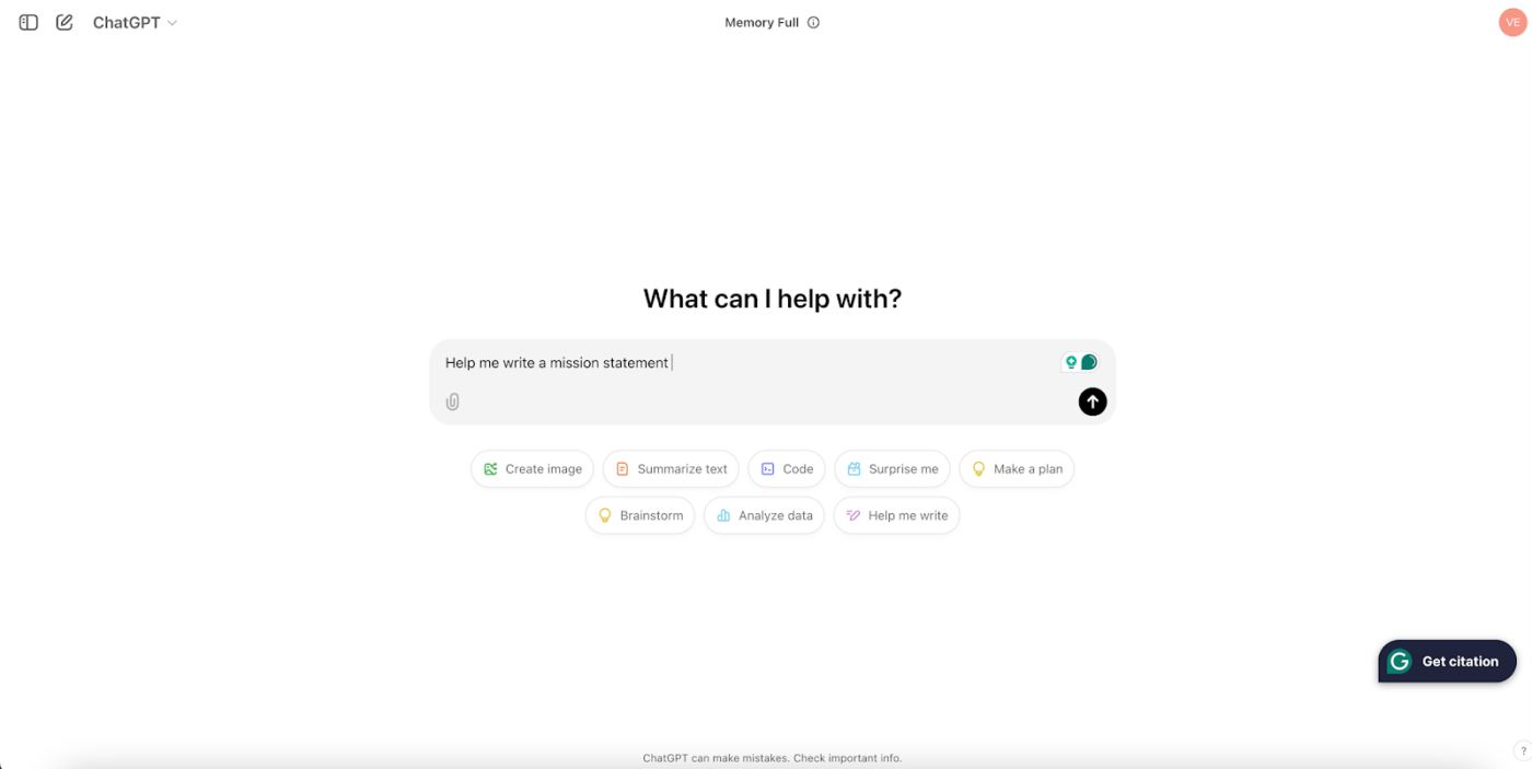  ChatGPT mission statement generator