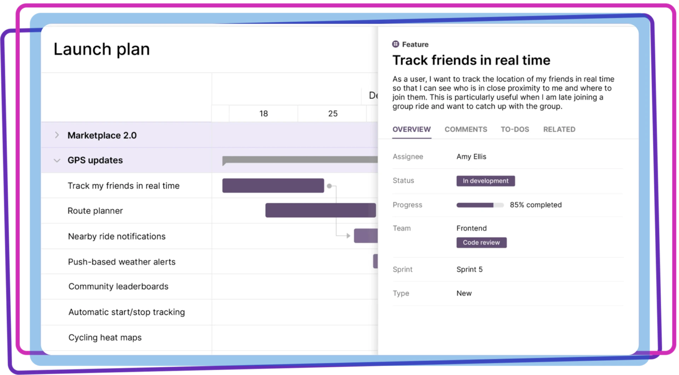 Align tasks with the product roadmap