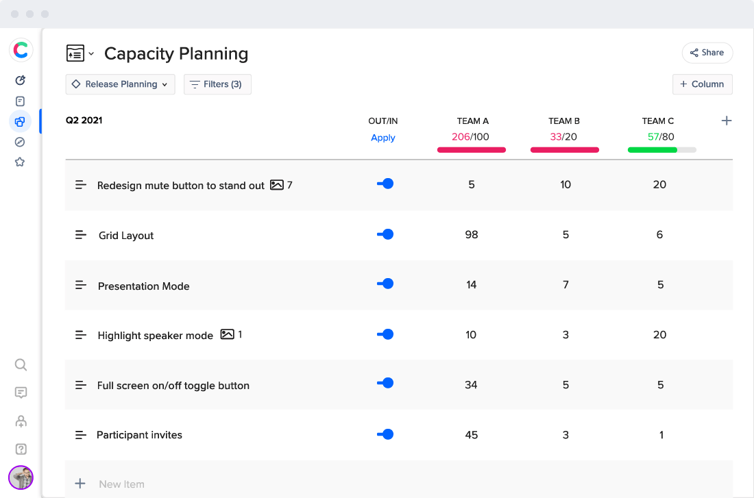 Capacity planning and visualization via craft: clickup vs craft