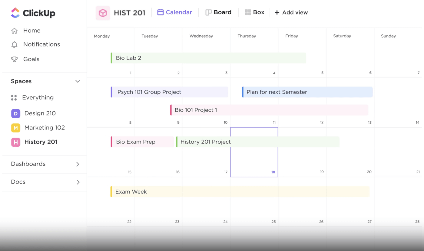 ClickUp Calendar