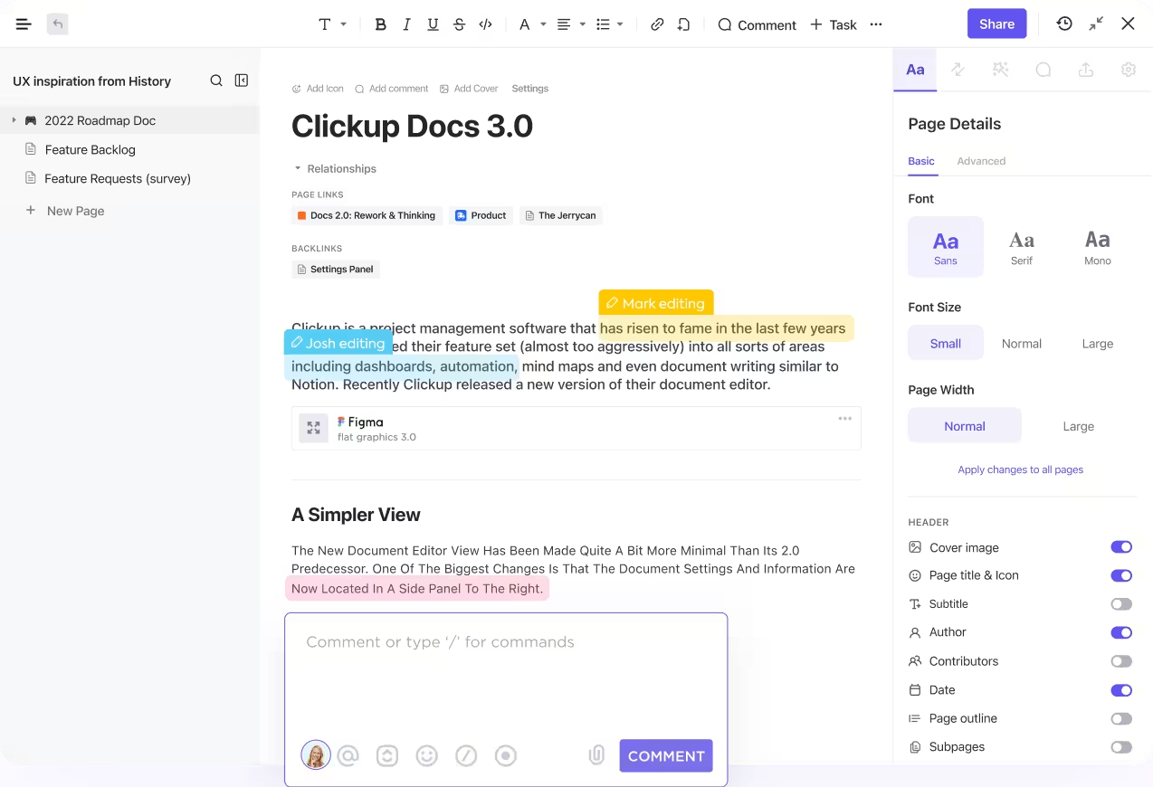 Documenti ClickUp: Informazioni documentali su concorrenti diretti e indiretti con lo stesso traguardo di mercato