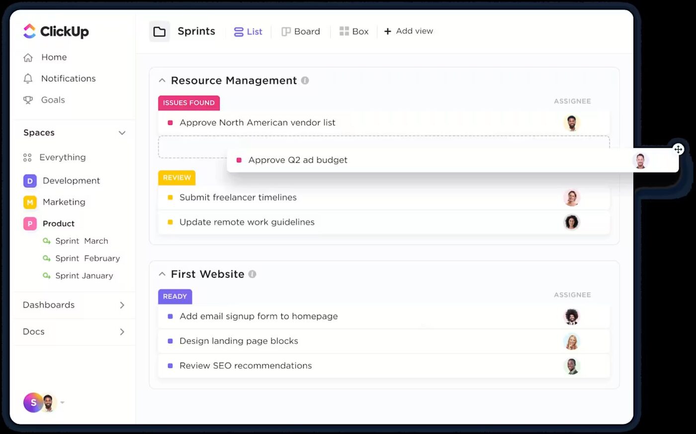 Create tasks with subtasks and checklists with ClickUp Sales