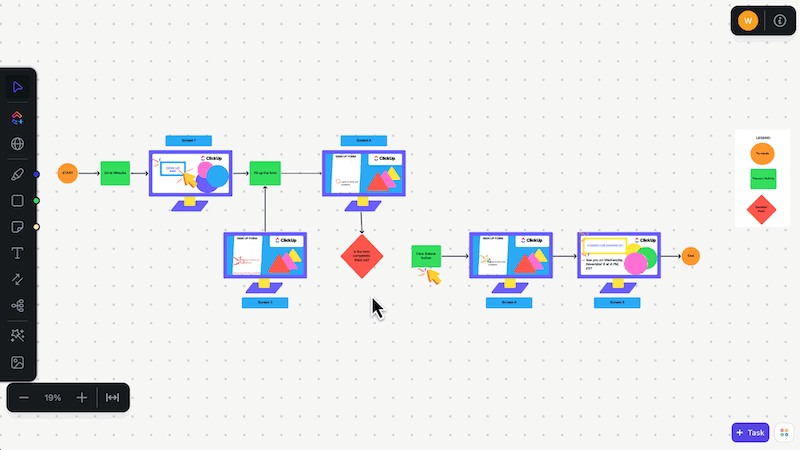 Use ClickUp to design workflows with handy features like whiteboards, mind maps, automations, and numerous templates