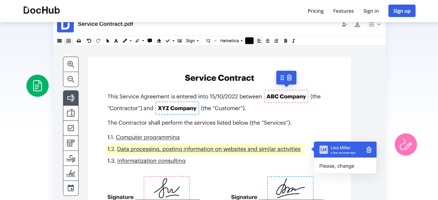 DocHub for pdf editing