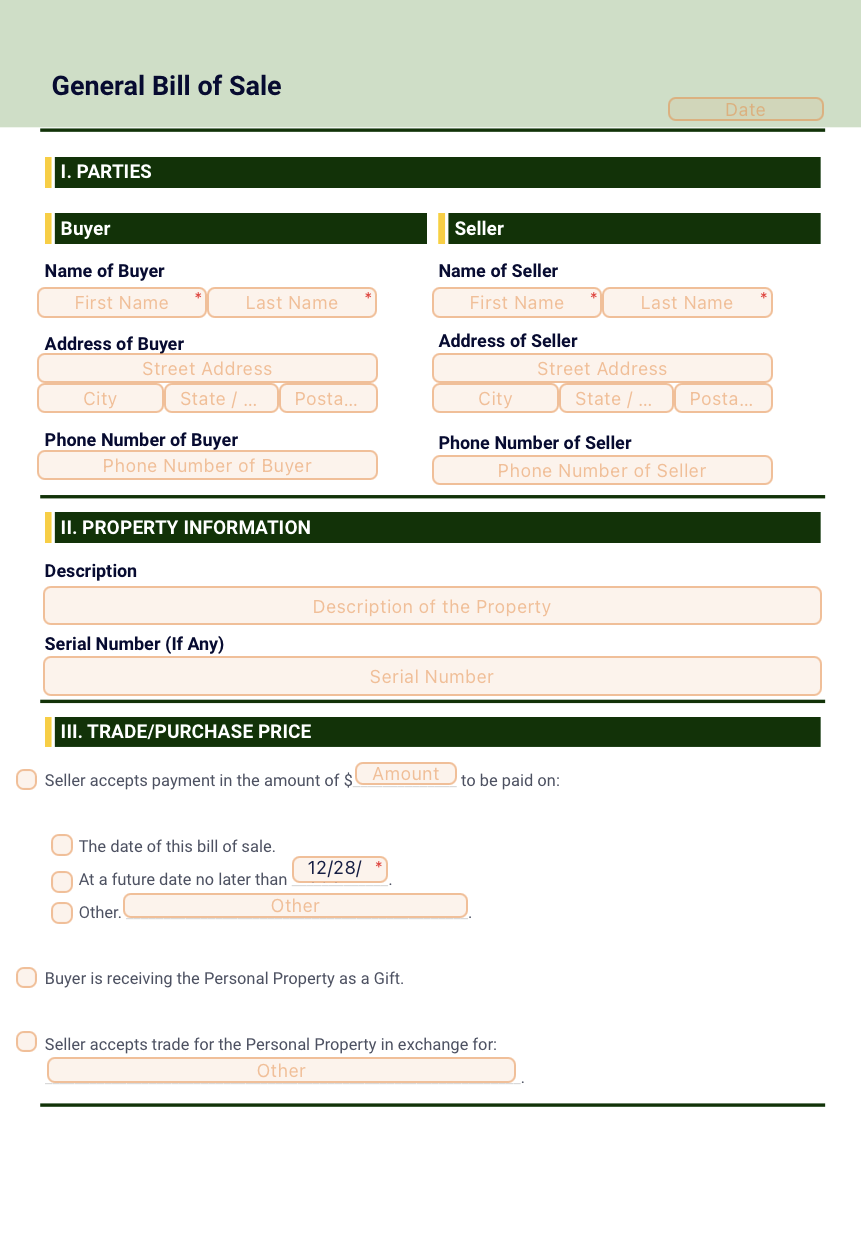 Gestite i moduli di vendita a fini fiscali con questo modello PDF di Jotform