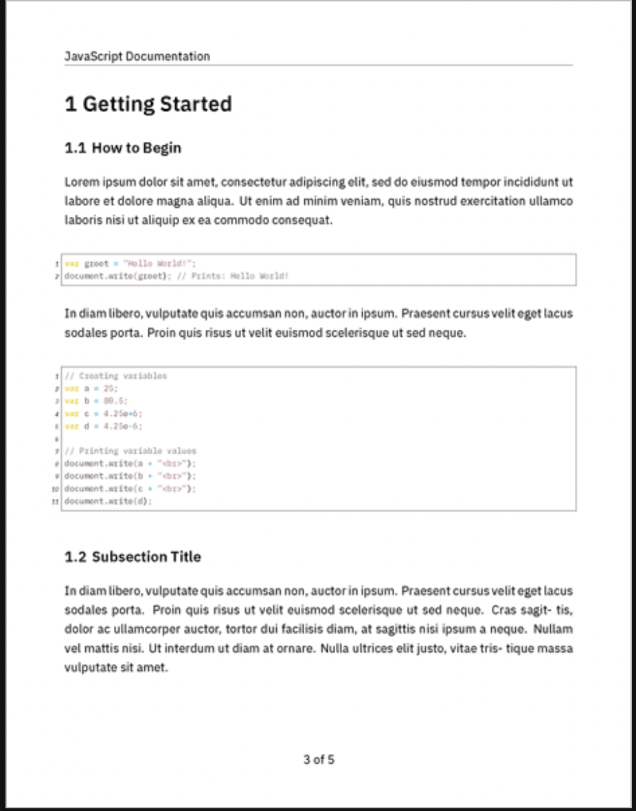 JotterPad’s Code Documentation template: Code Documentation Templates
