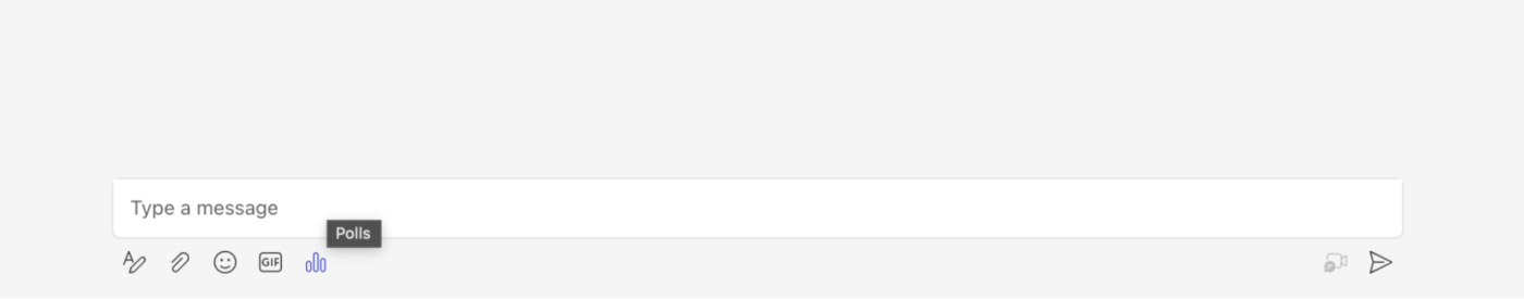 How to Create a Poll in Teams: Look for the Polls icon under the message box
