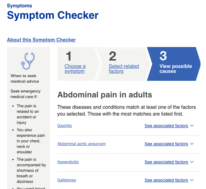 Mayo Clinic's Symptom Checker