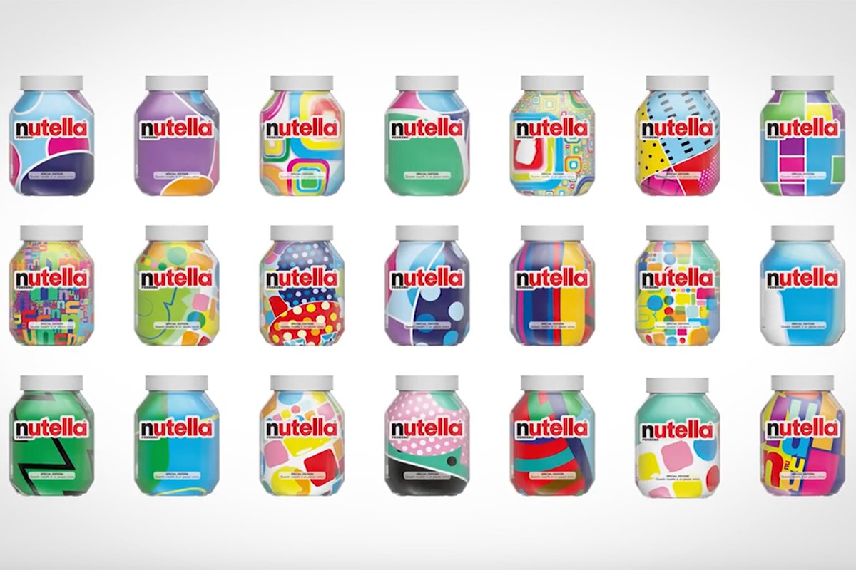 Nutella Unica campaign showcasing 7 million jar label designs : ai in marketing examples