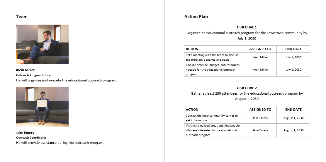 Outreach Action Plan Template by Template.Net