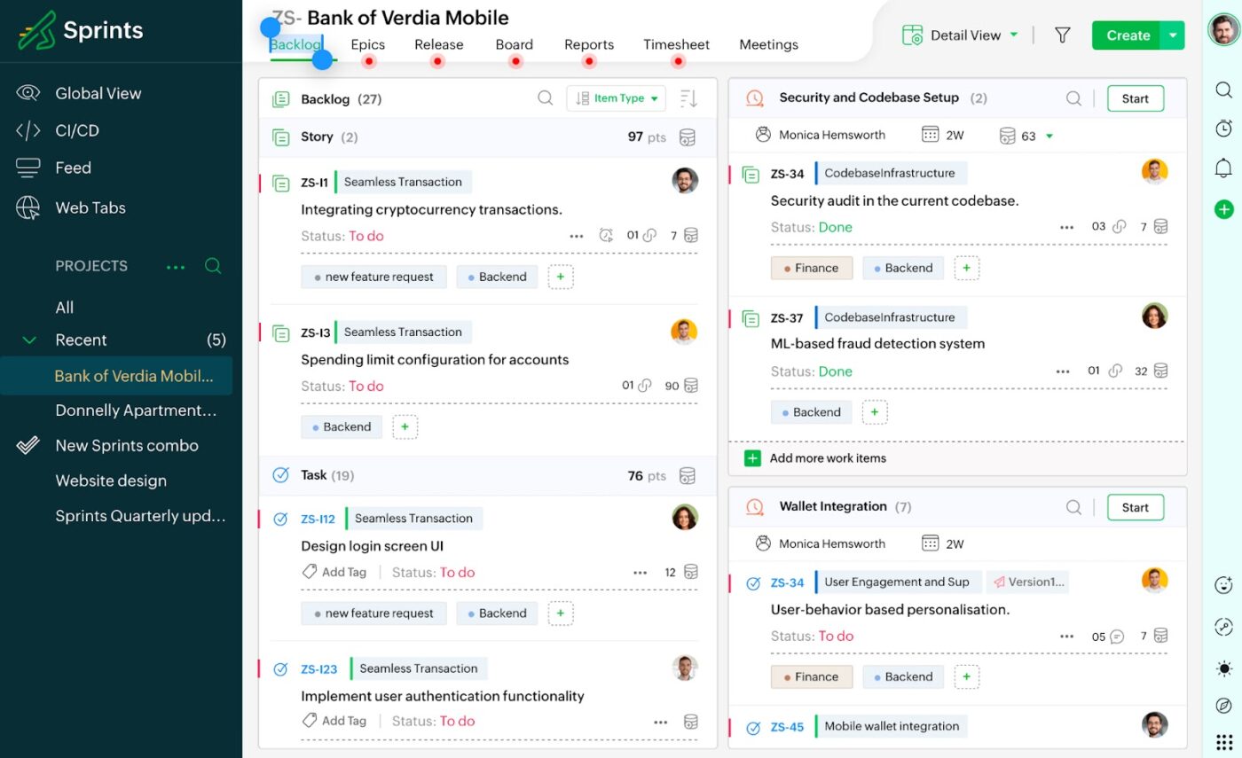 Zoho Sprints is an agile project management tool designed to help teams plan, collaborate, and deliver projects efficiently.