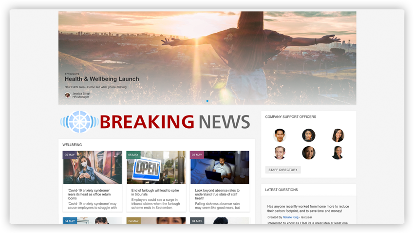 Company news updates : intranet content ideas