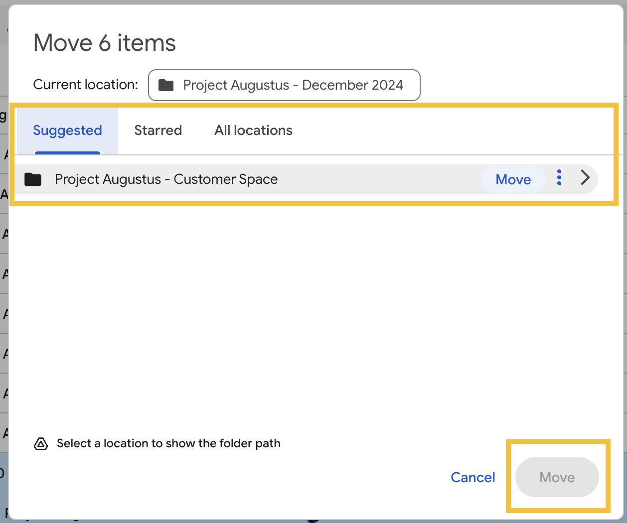 cara menyalin folder di google drive: langkah 6.1