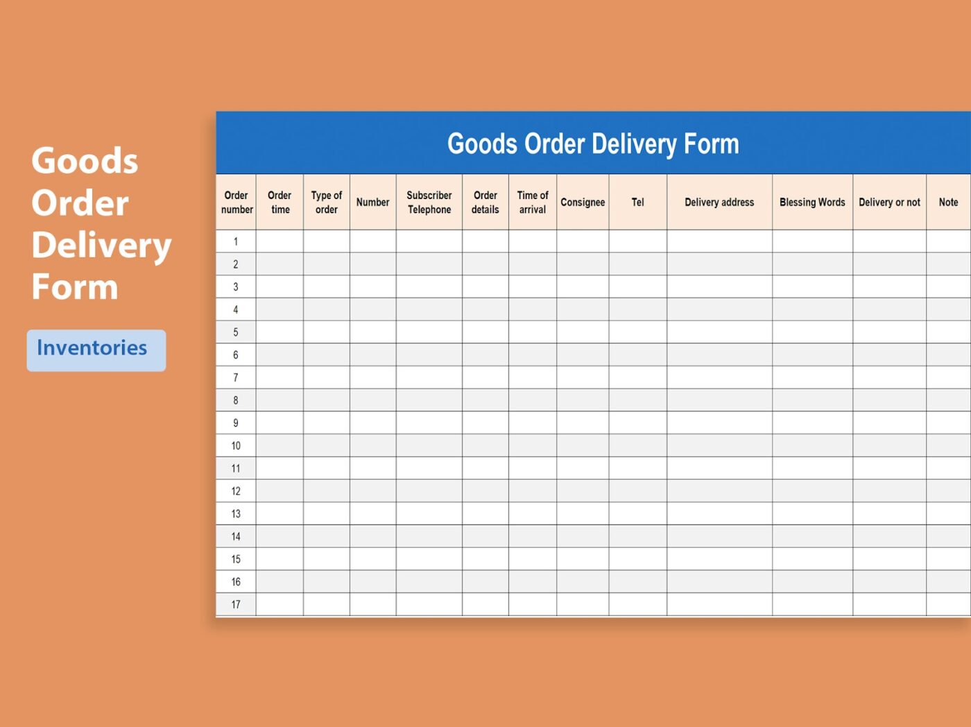 Goods Order Delivery Form Template