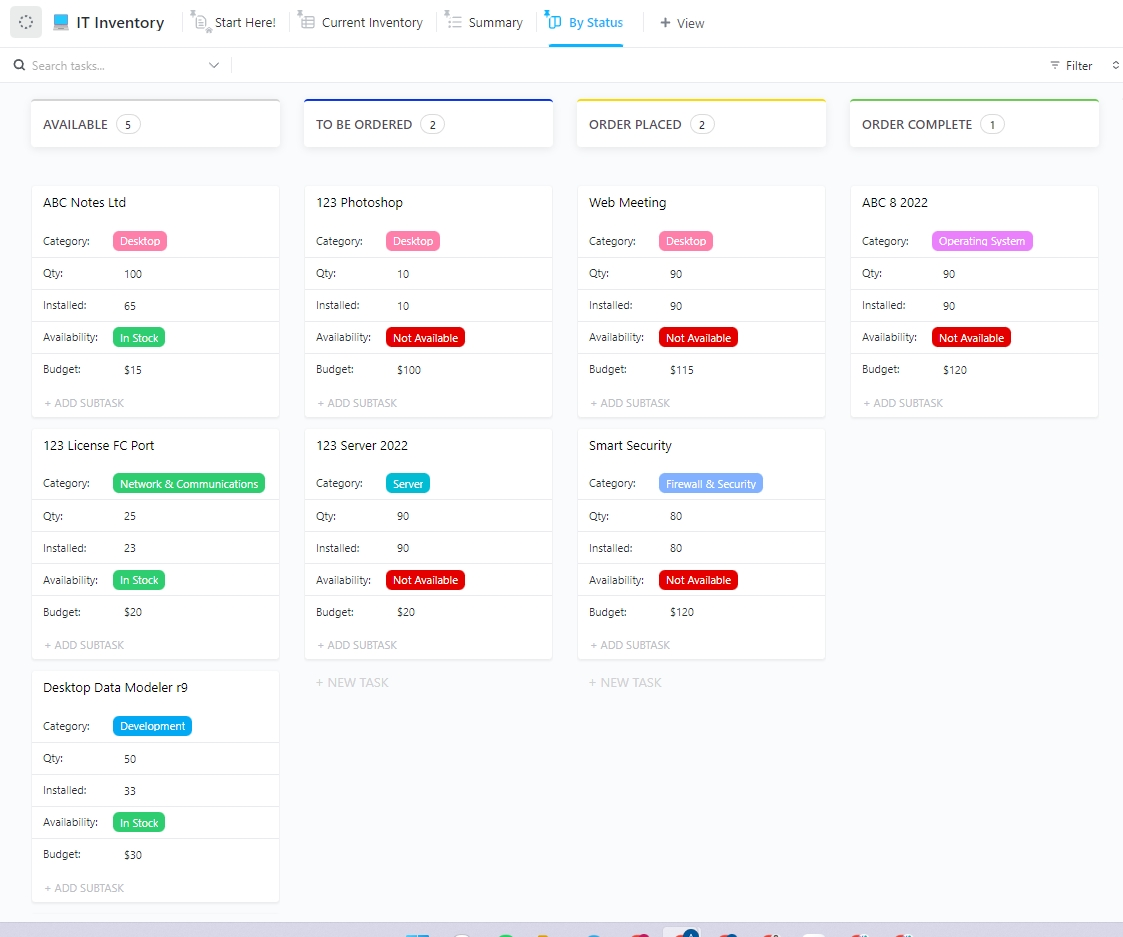 ClickUp IT Inventory Template