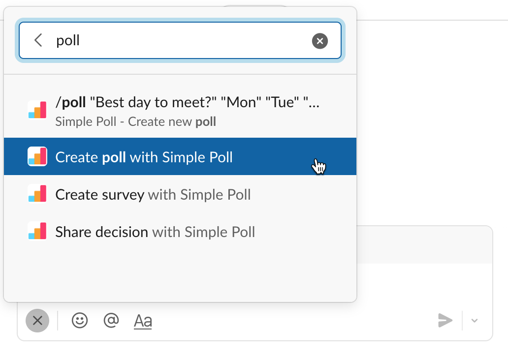 Create poll with Simple Poll