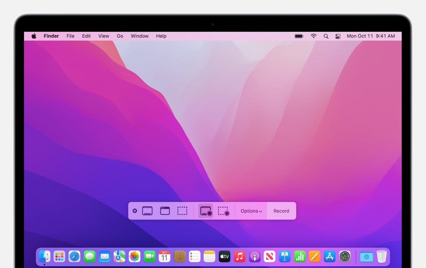 Open the Screenshot Toolbar: How to Screen Record on Mac with Audio