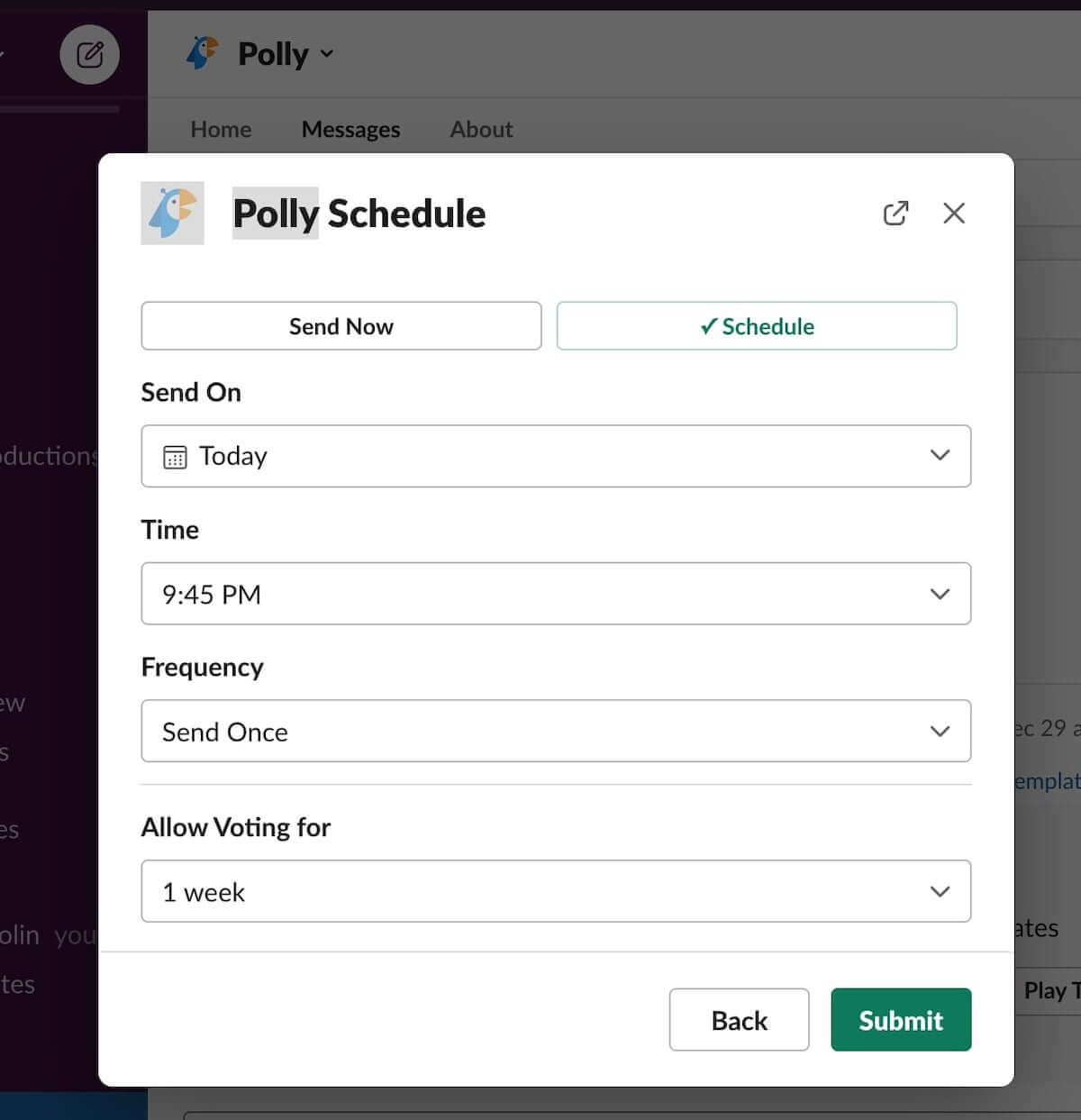 Polly Schedule