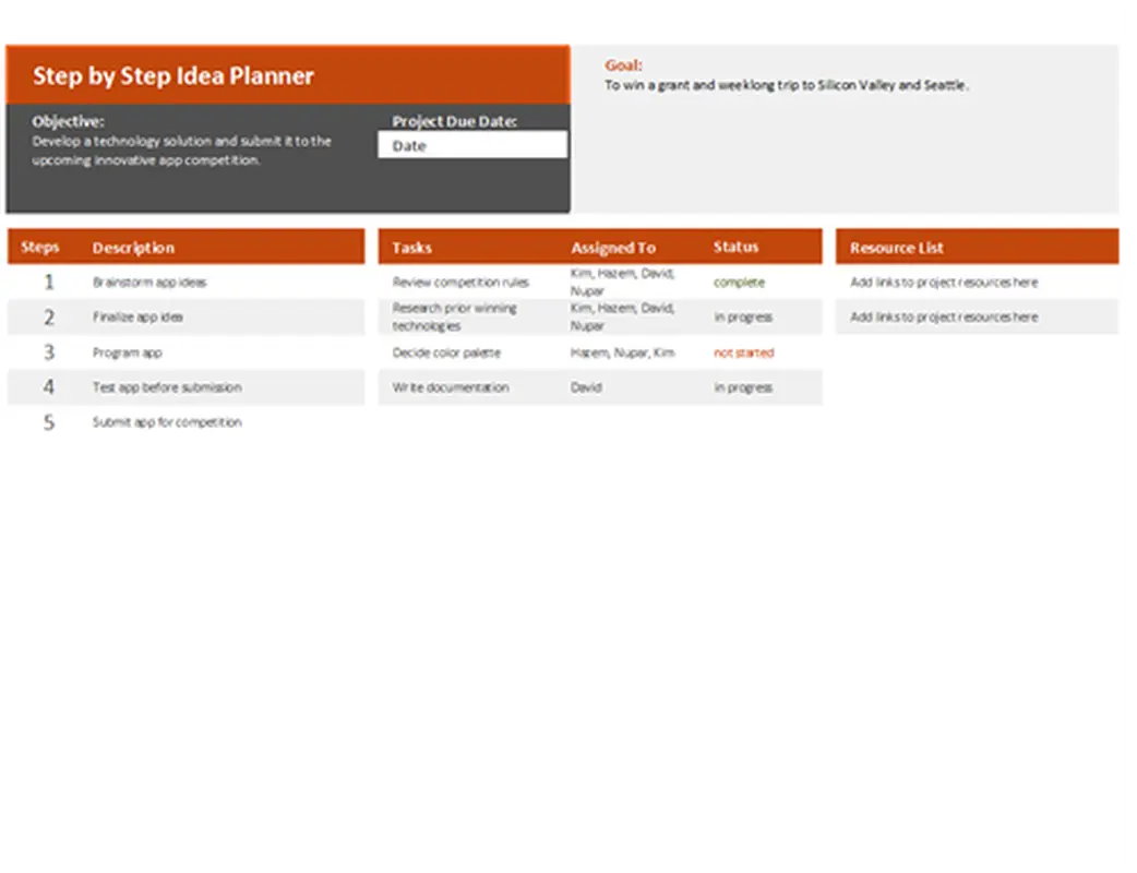 The Idea Planner Template 