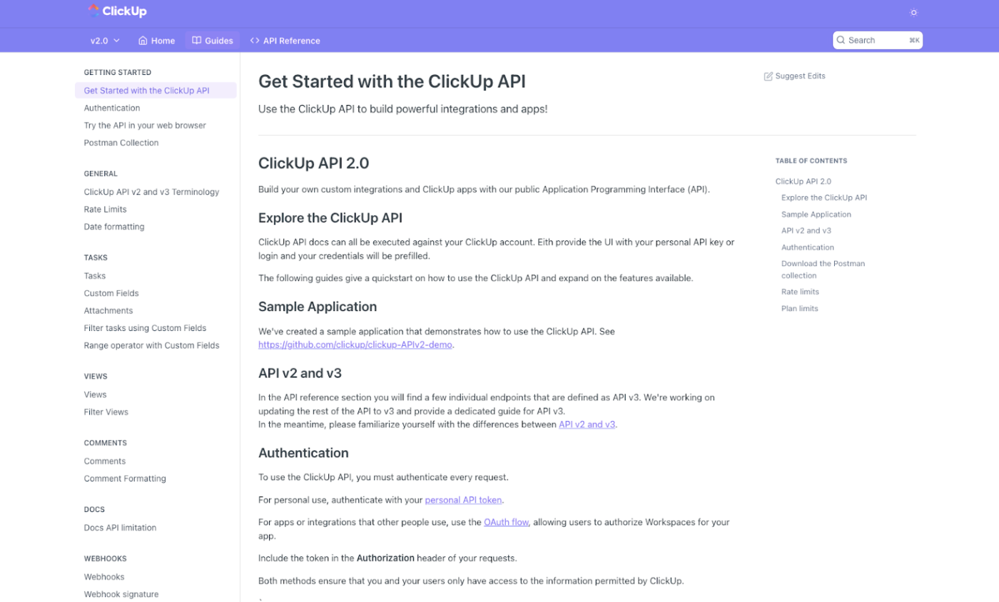 Clickup API documentation: How to Write API Documentation